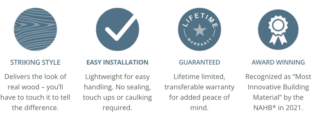 graphic showing the benefits of ascend cladding