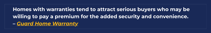 Guard Home Warranty quote on buyer appeal of warranted homes