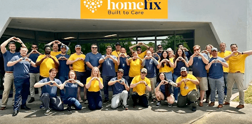 Homfix Raleigh roofing company outside of their office