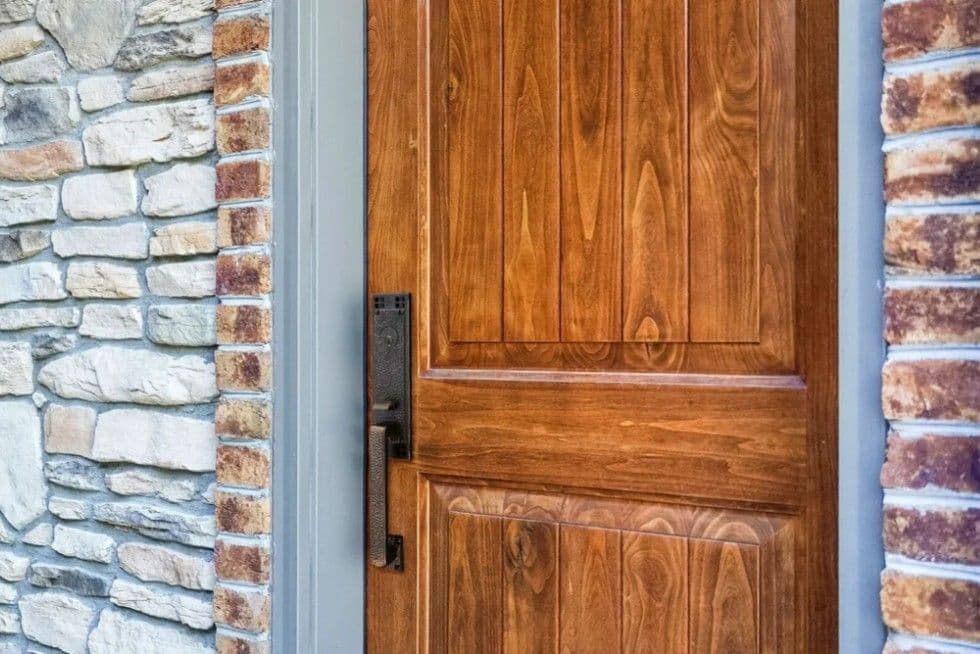 Wooden front door.
